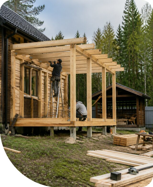 Строительство пристроек и построек на участке в Пскове